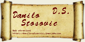 Danilo Stošović vizit kartica